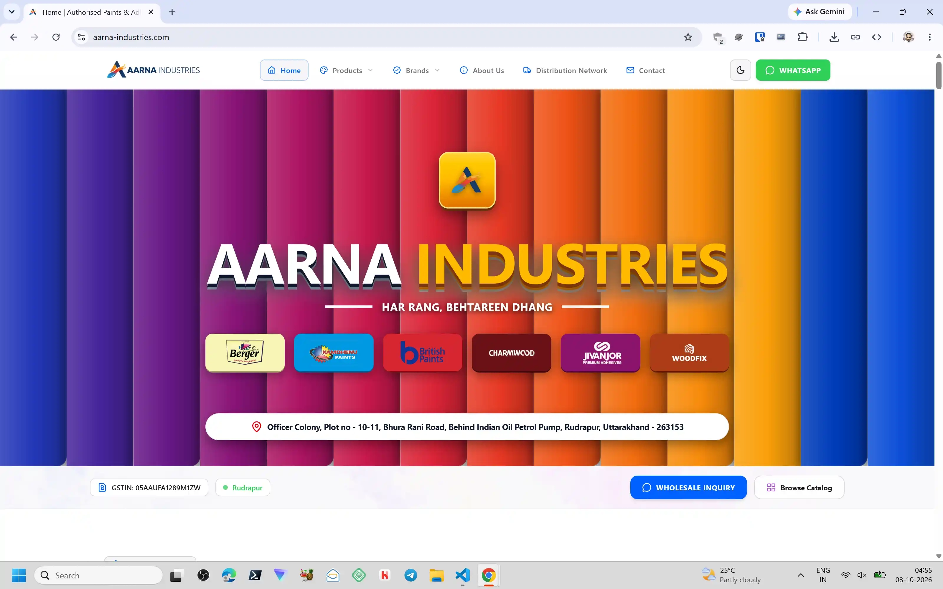 Home page of Aarna Industries