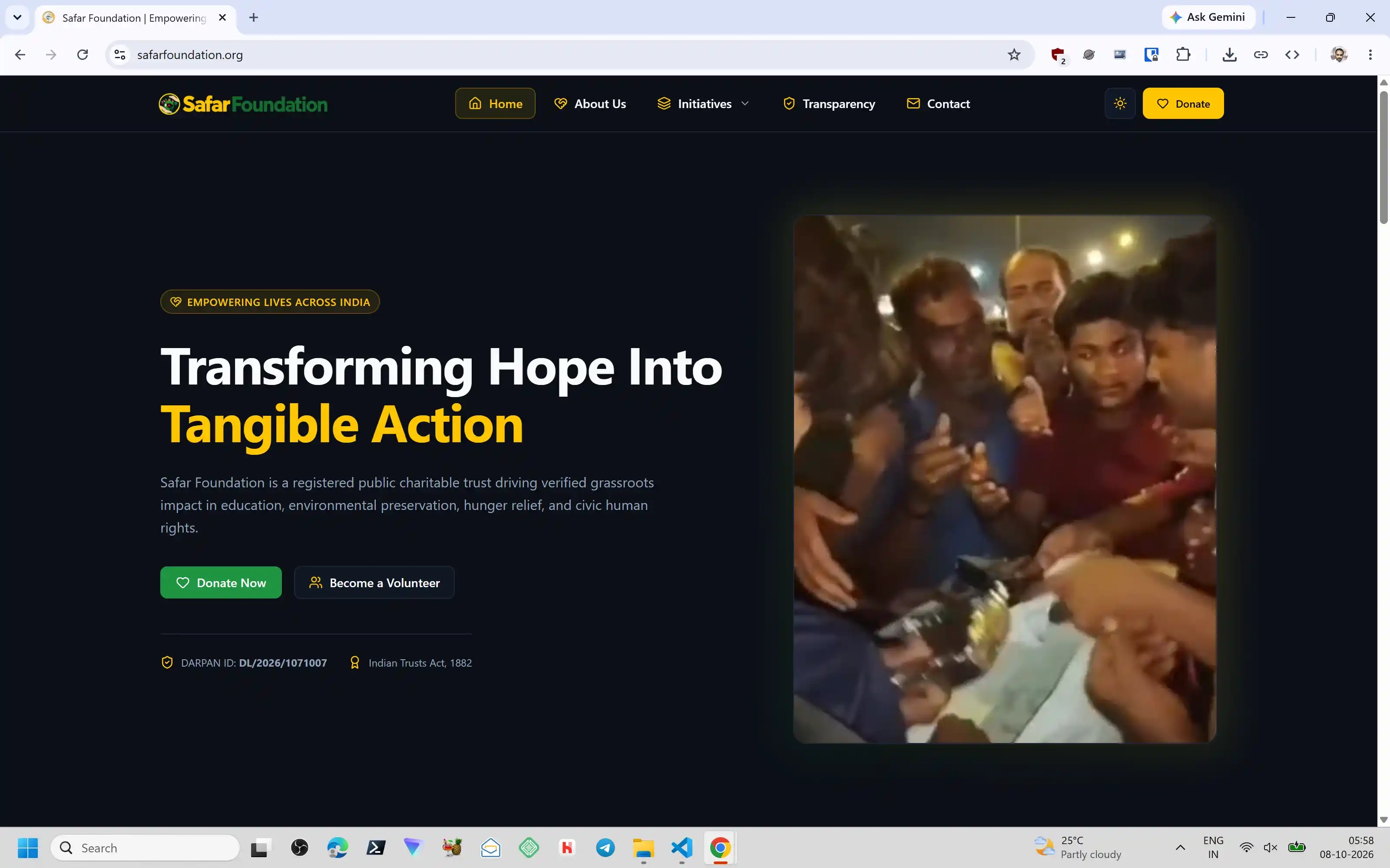 Home page of Safar Foundation