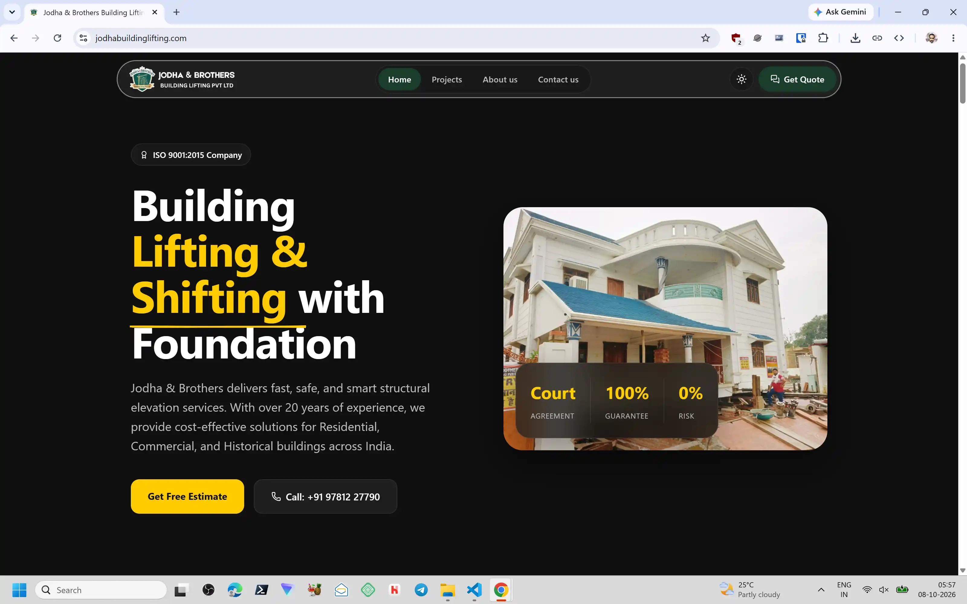 Home page of Jodha Building Lifting