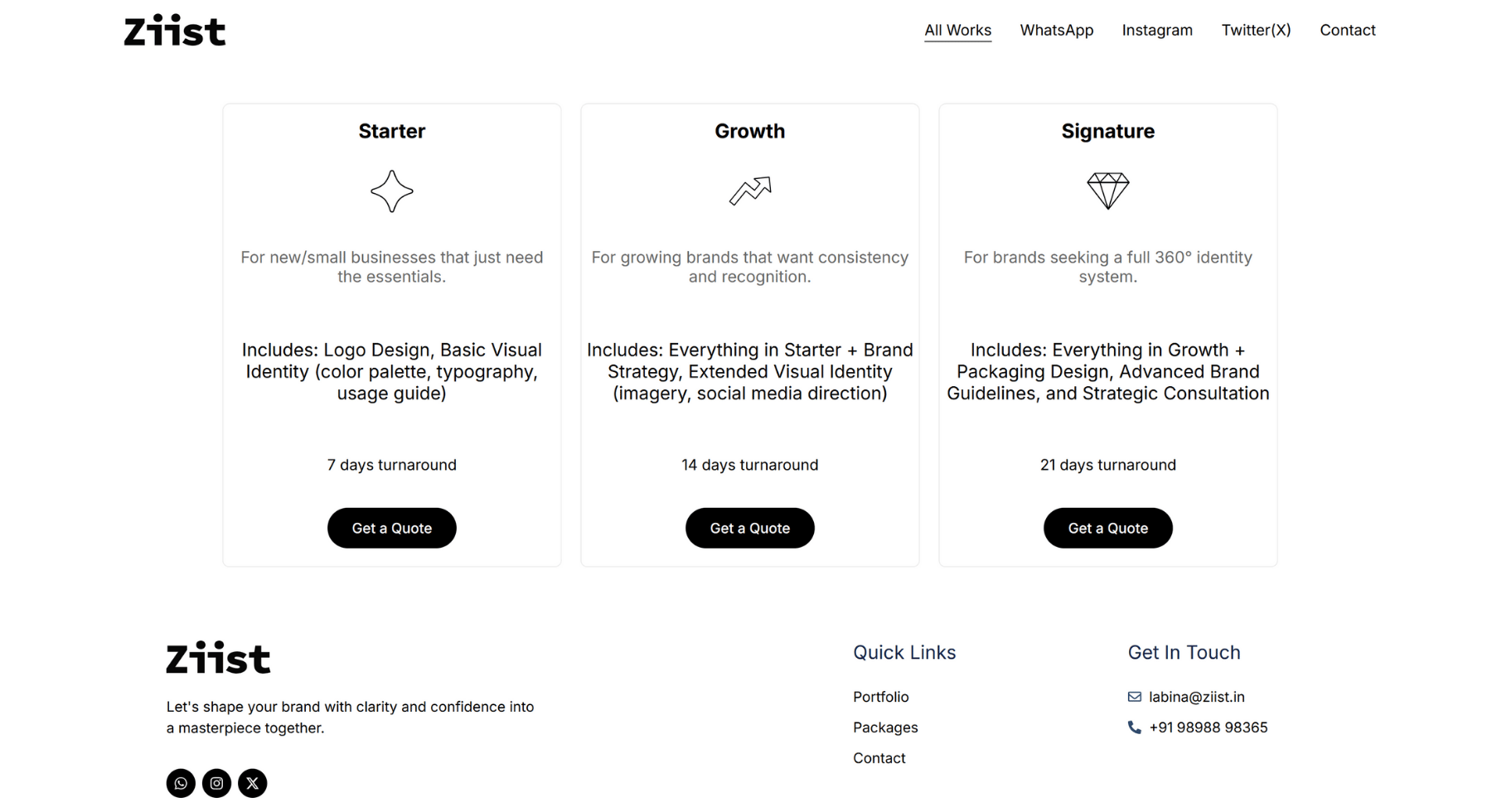Ziist Studio Footer